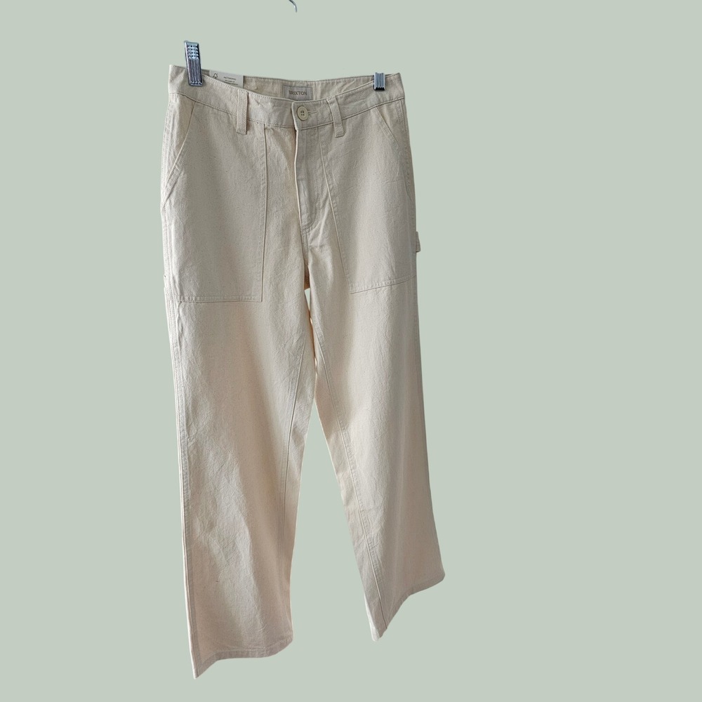 Brixton Alameda Carpenter Pants Womens 24 Natural Cream NWT High Waist size XS